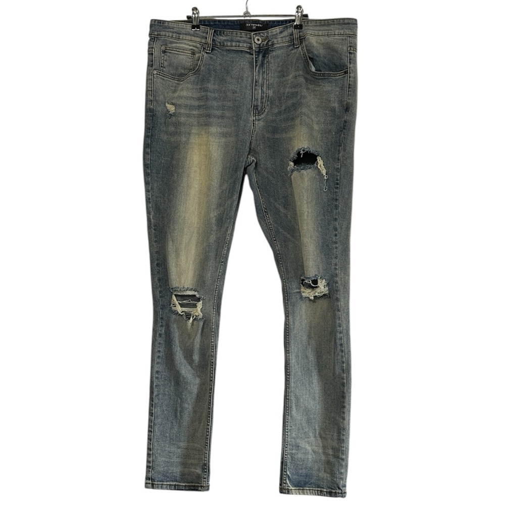 Serenede Jeans Men Denim Stretch Distressed Ripped Grunge Skater W 40 inseam 31